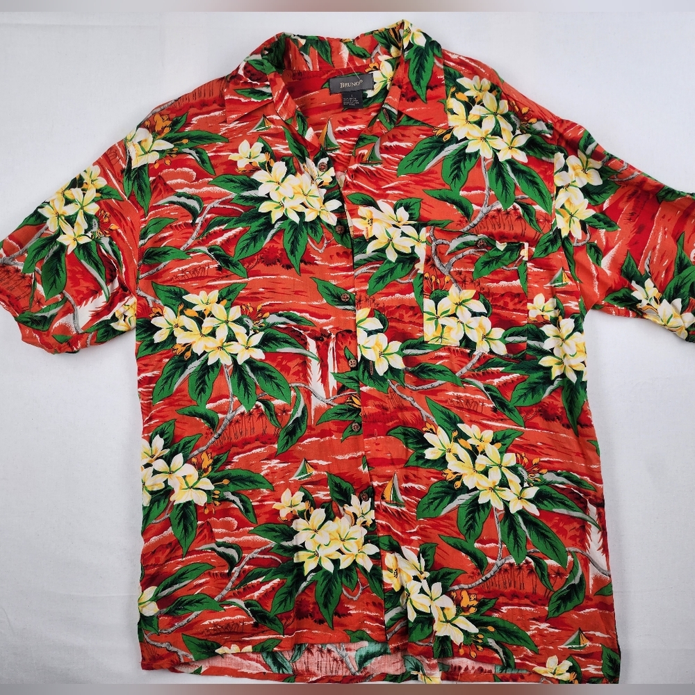 Hawaiian Shirt Red Bruno Large